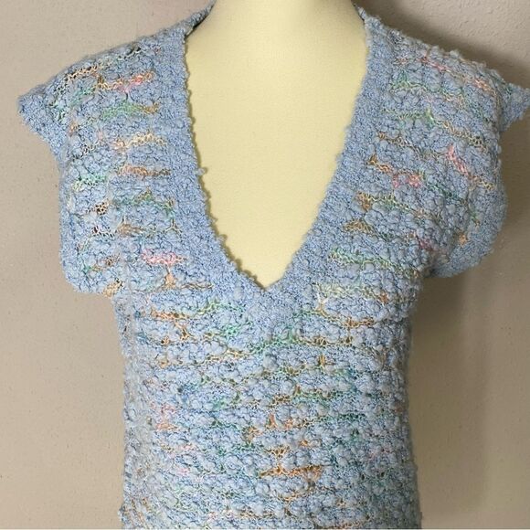 Vintage Emily's Closet Handmade Chunky Pastel Knit Lightweight Sweater Vest LRG - Picture 13 of 16